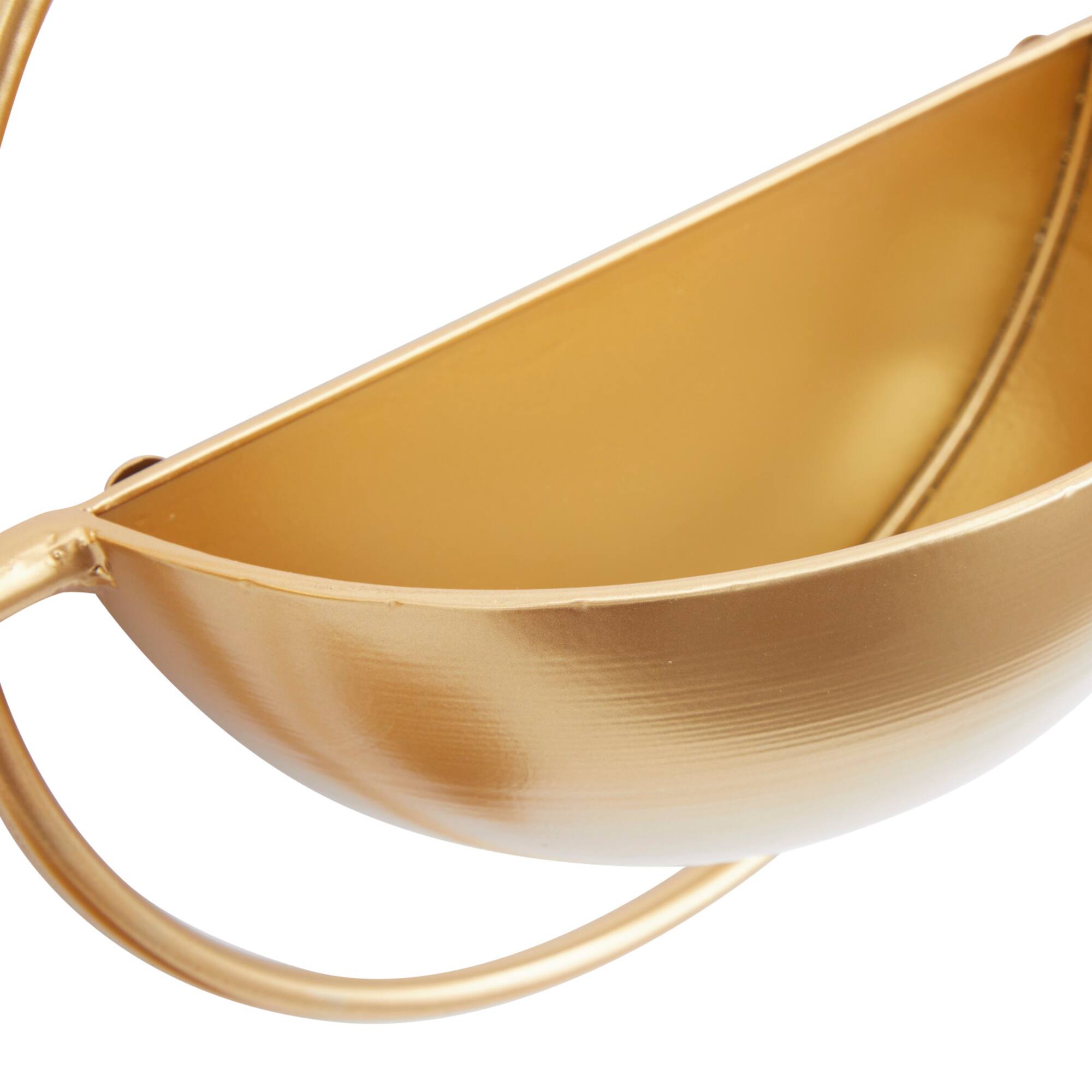 Set of 3 Gold Iron Contemporary Planter, 15",13", 10"